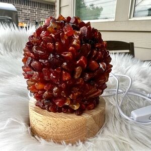 Carnelian Crystal Chip Ball Lamp